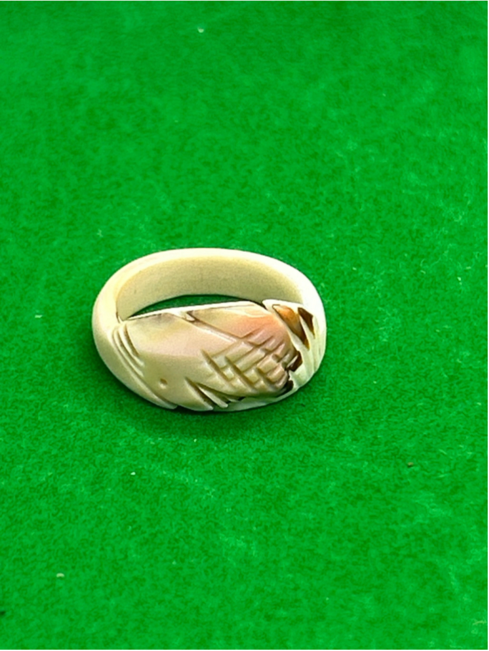 Women's Unbranded Carved Shell Ring in Beige and Peach